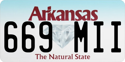 AR license plate 669MII