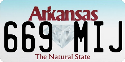 AR license plate 669MIJ