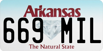 AR license plate 669MIL