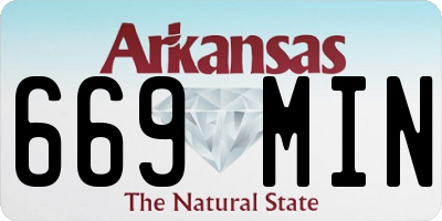 AR license plate 669MIN