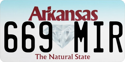 AR license plate 669MIR