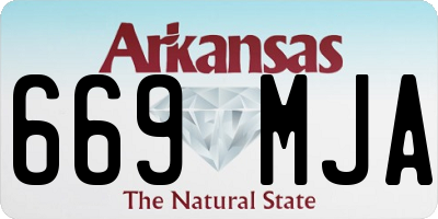 AR license plate 669MJA