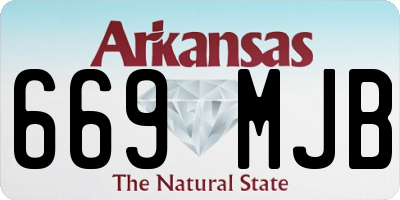 AR license plate 669MJB