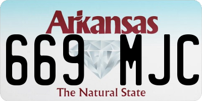 AR license plate 669MJC