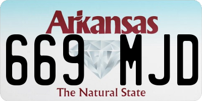 AR license plate 669MJD