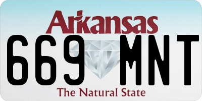 AR license plate 669MNT