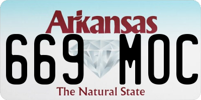 AR license plate 669MOC