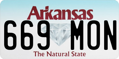 AR license plate 669MON