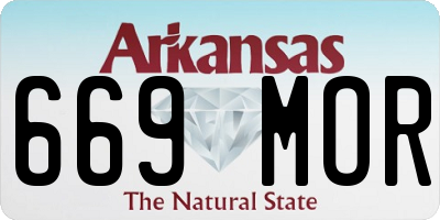 AR license plate 669MOR