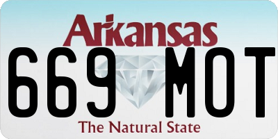 AR license plate 669MOT