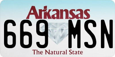 AR license plate 669MSN