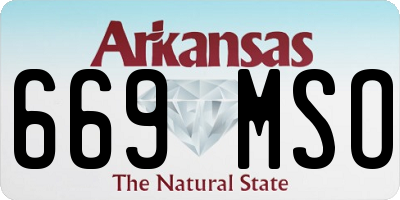 AR license plate 669MSO
