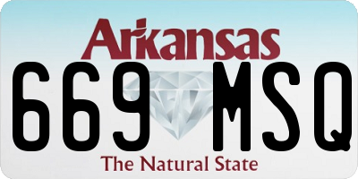 AR license plate 669MSQ
