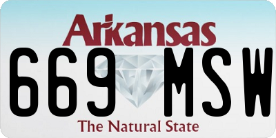 AR license plate 669MSW