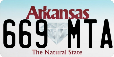 AR license plate 669MTA