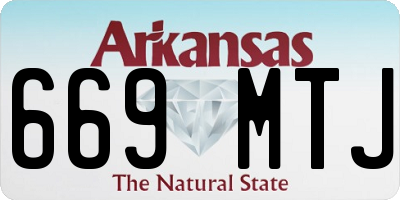 AR license plate 669MTJ