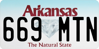 AR license plate 669MTN