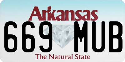 AR license plate 669MUB