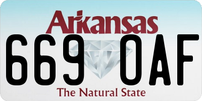 AR license plate 669OAF