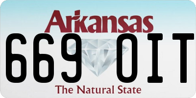 AR license plate 669OIT
