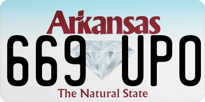 AR license plate 669UPO