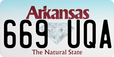 AR license plate 669UQA