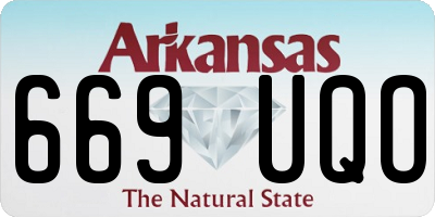 AR license plate 669UQO