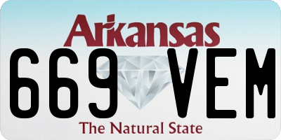 AR license plate 669VEM