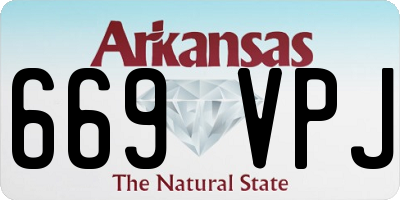 AR license plate 669VPJ