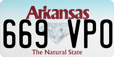 AR license plate 669VPO