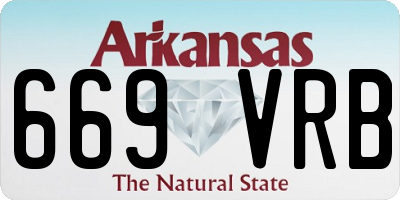 AR license plate 669VRB