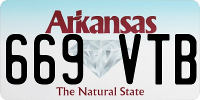 AR license plate 669VTB
