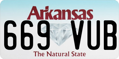AR license plate 669VUB