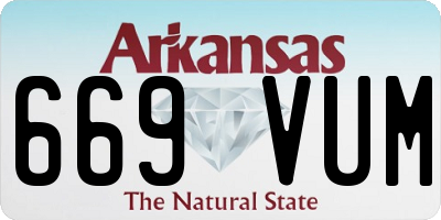 AR license plate 669VUM