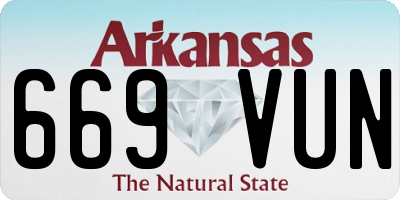 AR license plate 669VUN