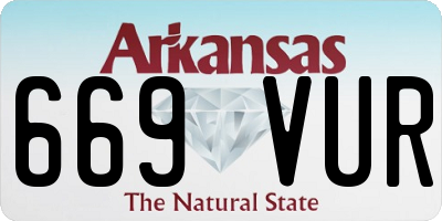 AR license plate 669VUR