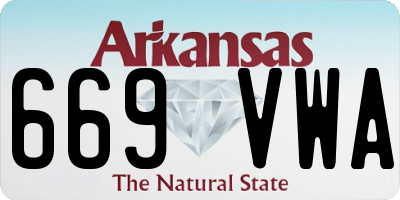 AR license plate 669VWA