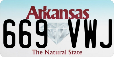AR license plate 669VWJ