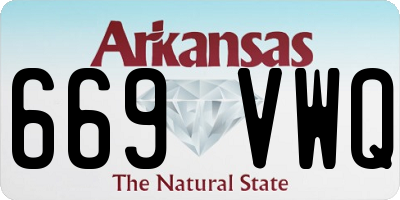 AR license plate 669VWQ