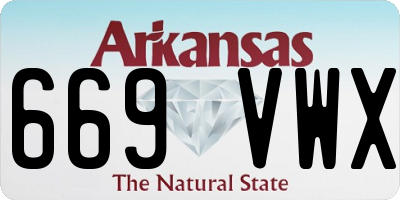 AR license plate 669VWX