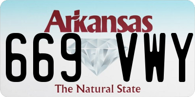 AR license plate 669VWY