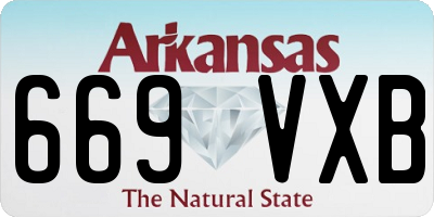 AR license plate 669VXB