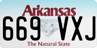 AR license plate 669VXJ