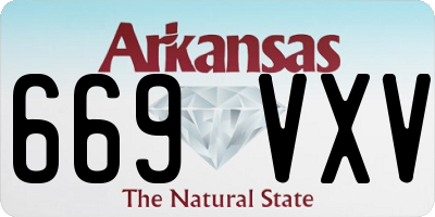 AR license plate 669VXV