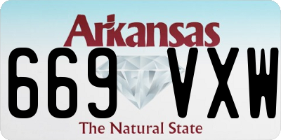 AR license plate 669VXW