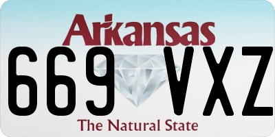 AR license plate 669VXZ