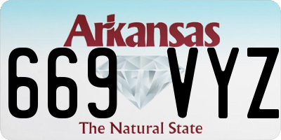 AR license plate 669VYZ