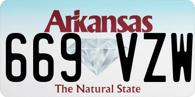 AR license plate 669VZW