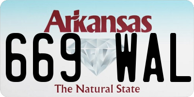 AR license plate 669WAL