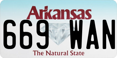AR license plate 669WAN